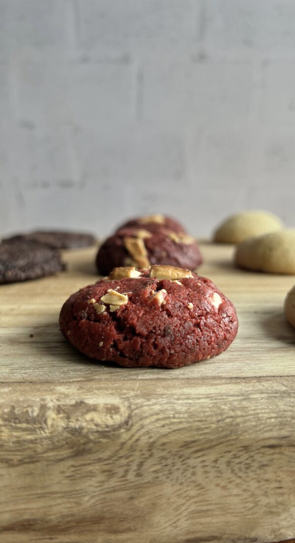 Red velvet Toblerone filled cookies